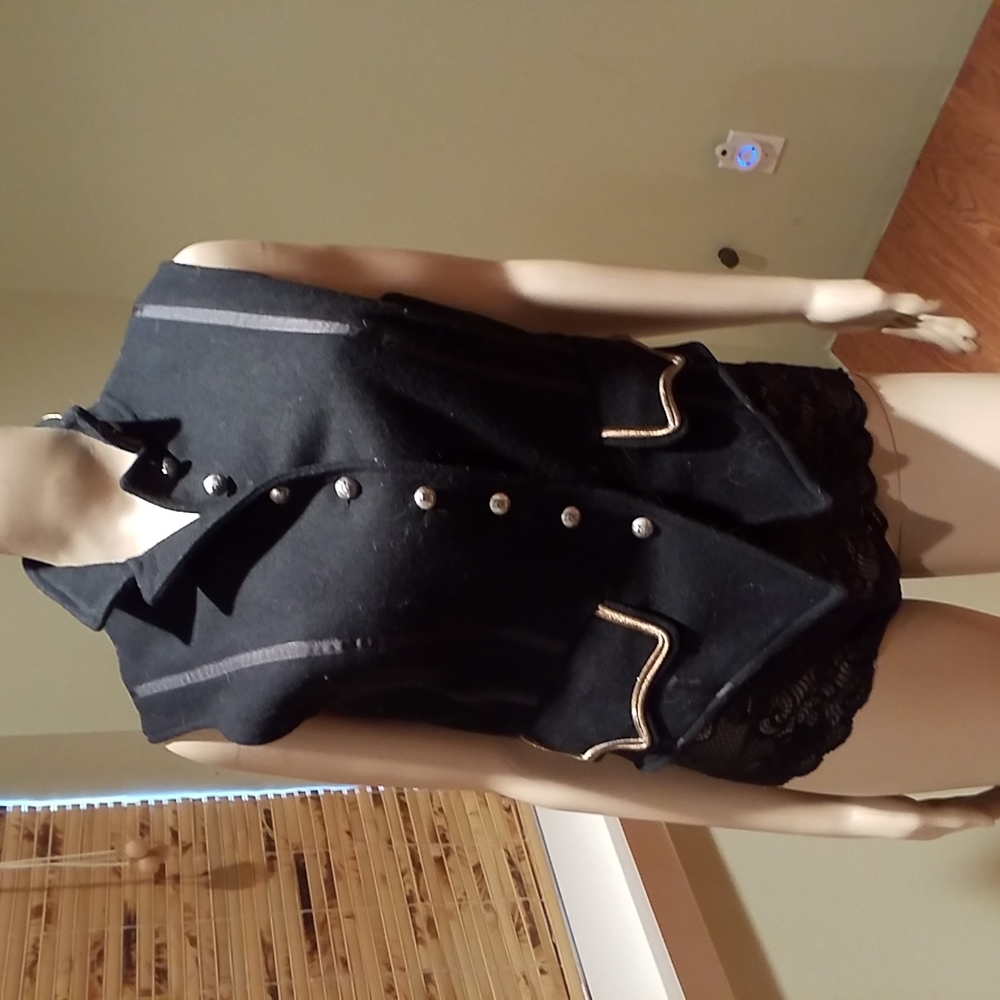 Parasuco Military Style Black Wool Blend Vest Size 7